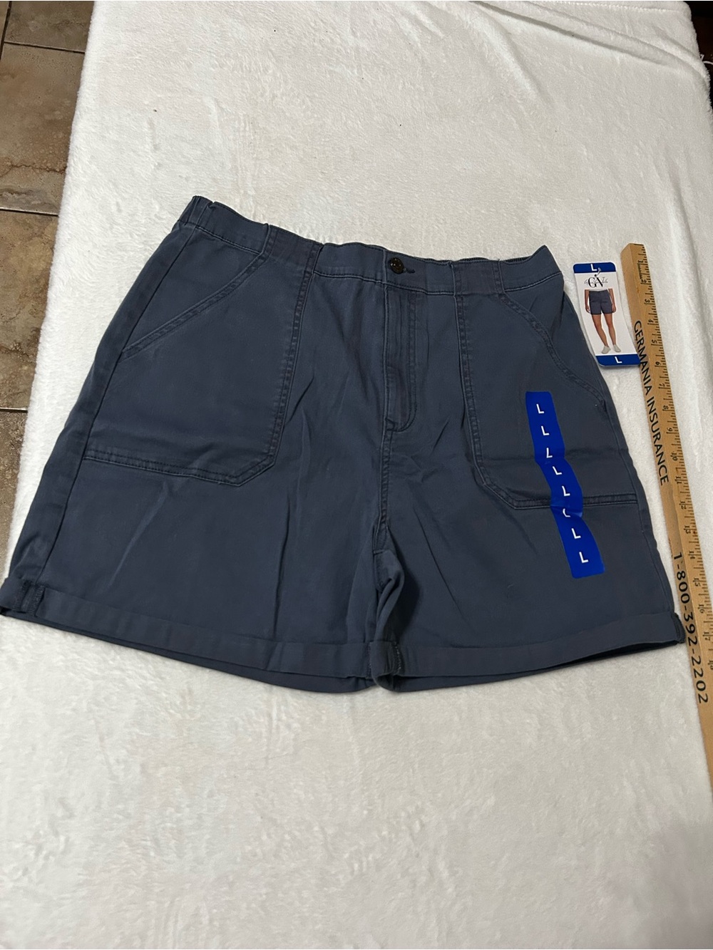 Gloria Vanderbilt Slate Blue Utility Bermuda Shorts